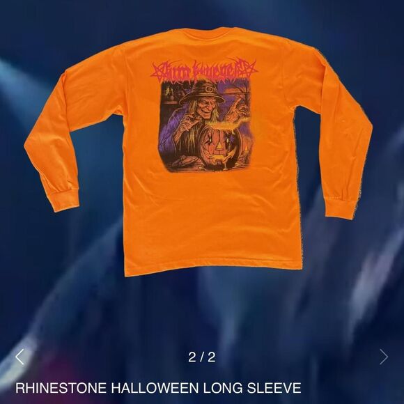 Kim Krueger Rhinestone Halloween Long Sleeve Tee Size Large - Picture 2 of 3